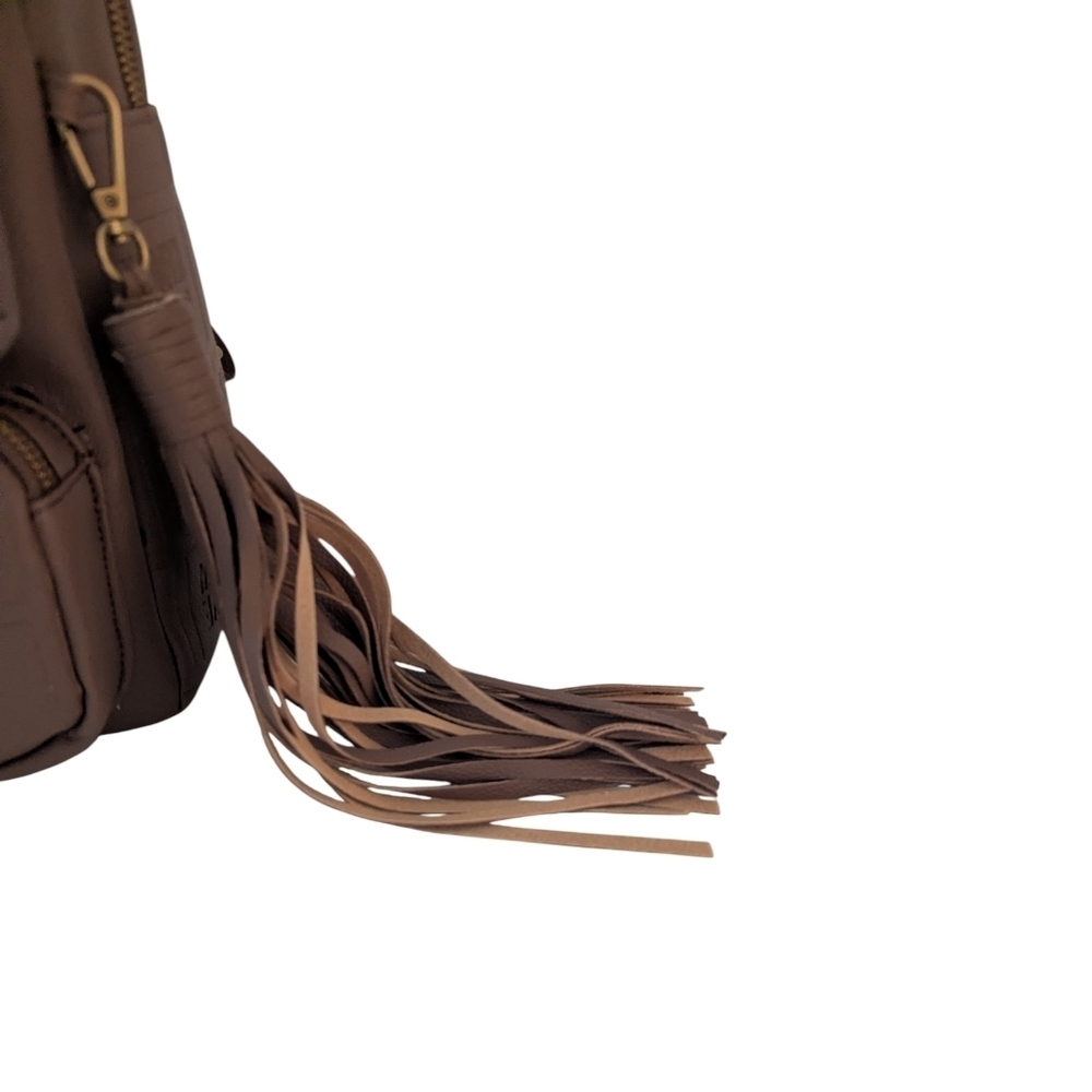 Steve Madden Chocolate Brown Backpack with Fringe - Picture 7 of 13